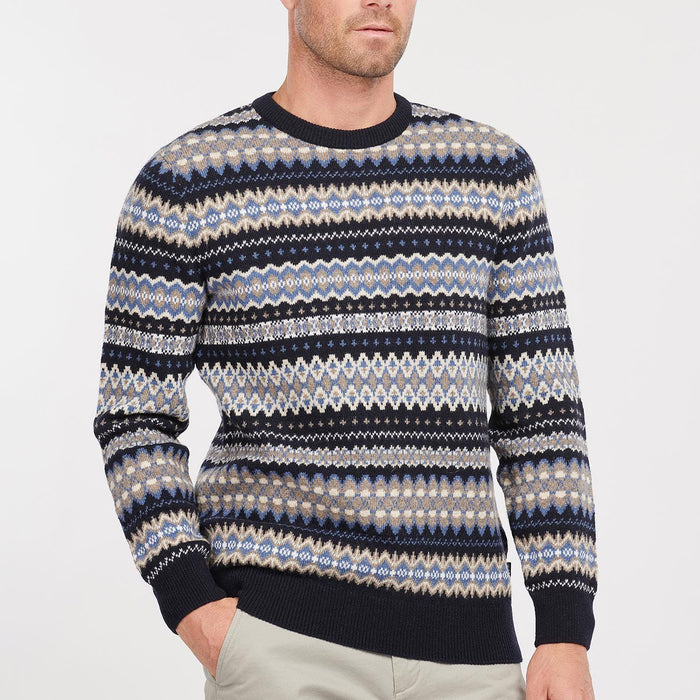 Barbour - Fairisle Crew Neck Jumper in Midnight - Nigel Clare