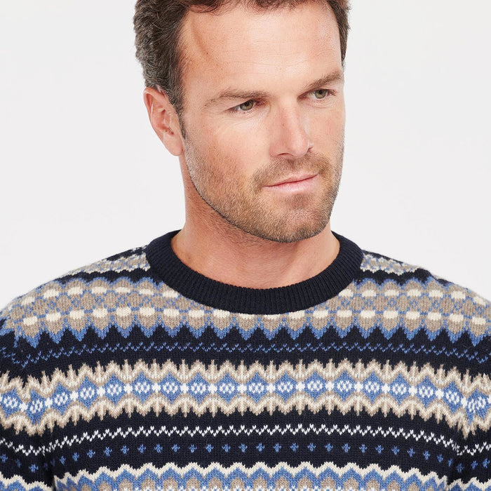 Barbour - Fairisle Crew Neck Jumper in Midnight - Nigel Clare