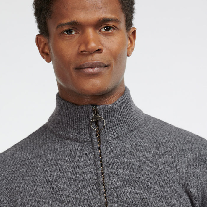 Barbour - Holden Half Zip Jumper in Grey Marl - Nigel Clare