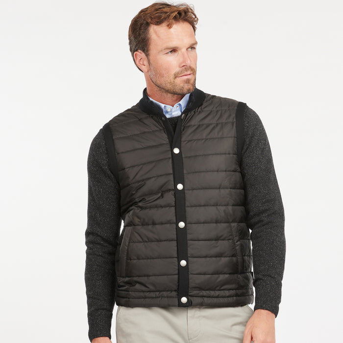 Barbour - Quilted Front Essential Gilet in Black - Nigel Clare