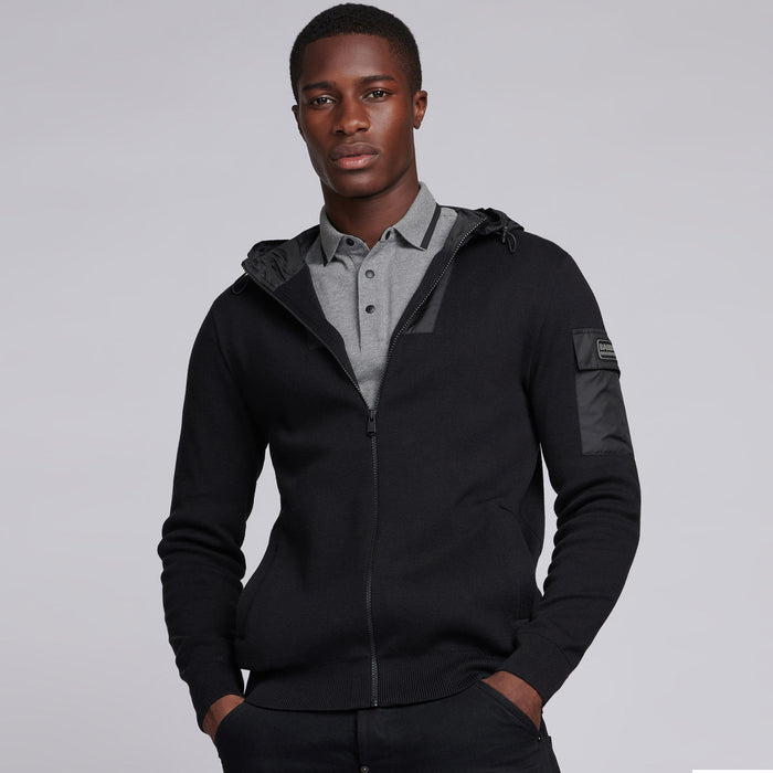 Barbour International - Swift Knit Zip Up Hoodie in Black - Nigel Clare