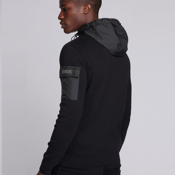 Barbour International - Swift Knit Zip Up Hoodie in Black - Nigel Clare