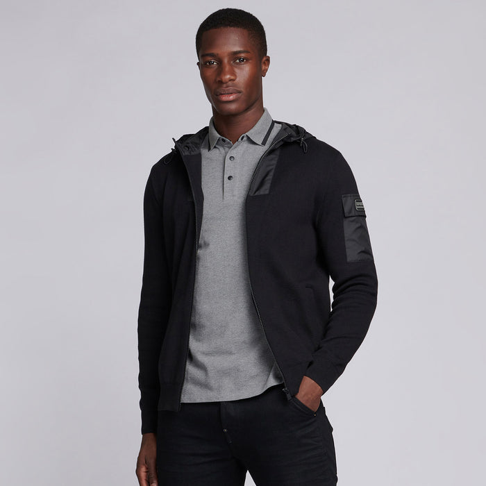 Barbour International - Swift Knit Zip Up Hoodie in Black - Nigel Clare