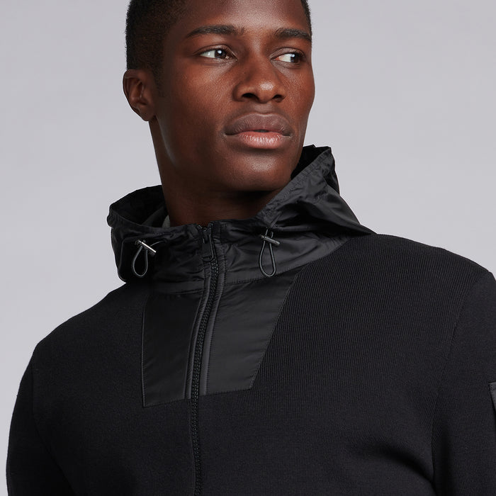 Barbour International - Swift Knit Zip Up Hoodie in Black - Nigel Clare