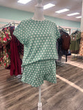 Barefoot Green Polka Dot Short Set *FINAL SALE*