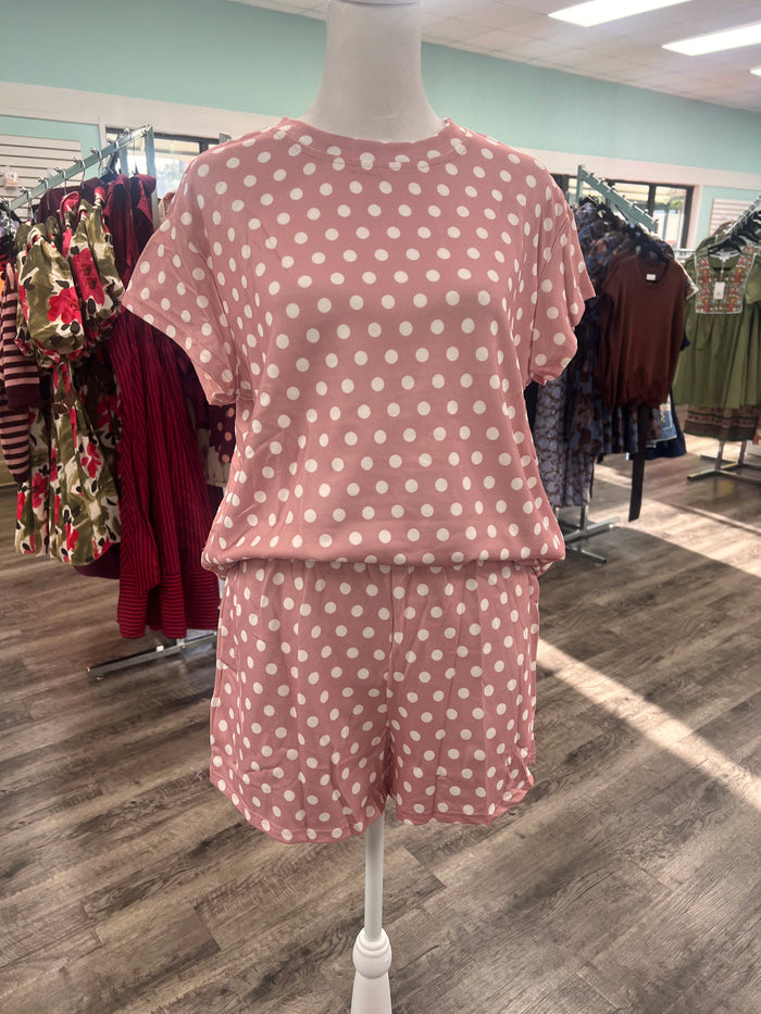 Barefoot Pink Polka Dot Short Set *FINAL SALE*