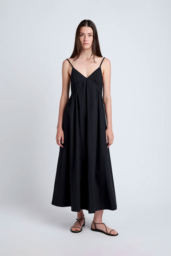 Barker Dress in Stretch Poplin - Black