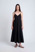Barker Dress in Stretch Poplin - Black
