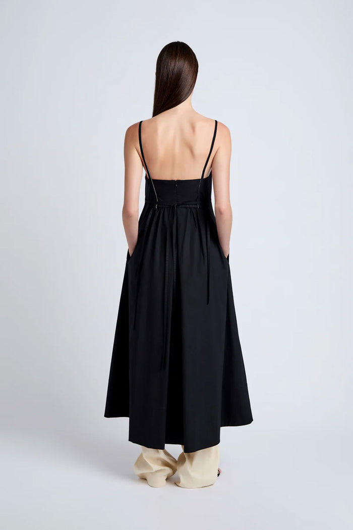 Barker Dress in Stretch Poplin - Black