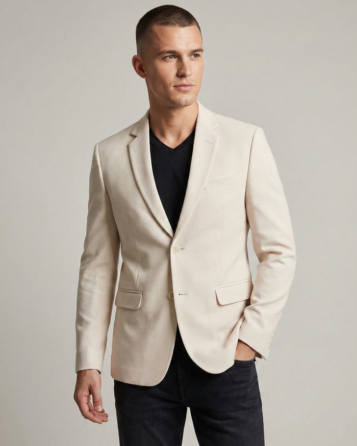 Beige Linen Feel Blazer