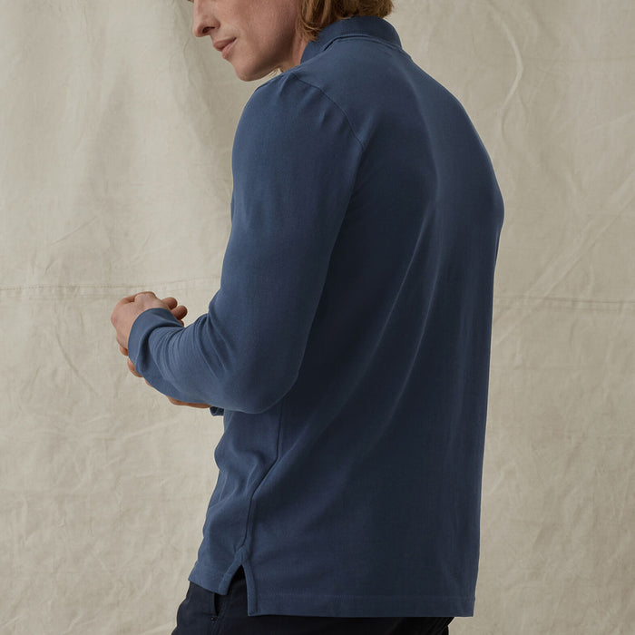 Belstaff - Essentials LS Polo Shirt in Dark Ink - Nigel Clare