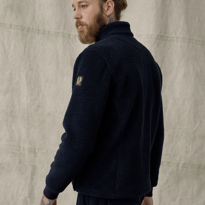Belstaff - Herne Fleece Zip Through in Navy - Nigel Clare