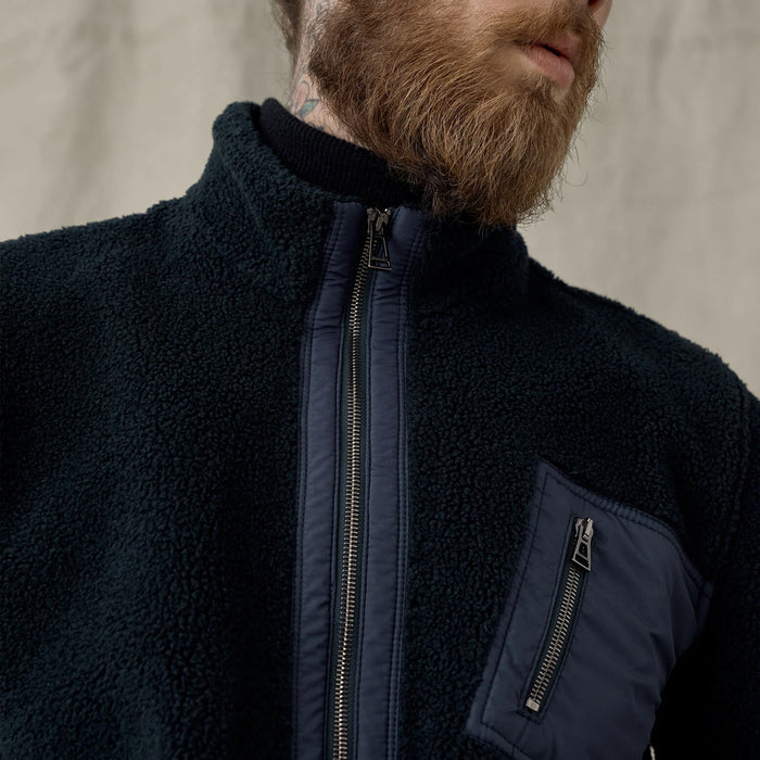 Belstaff - Herne Fleece Zip Through in Navy - Nigel Clare