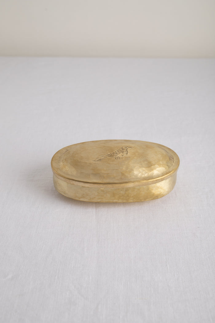 Bird Engraved Oval Box