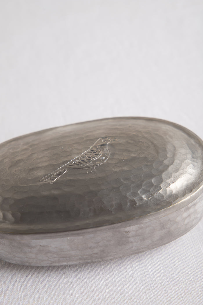 Bird Engraved Oval Box