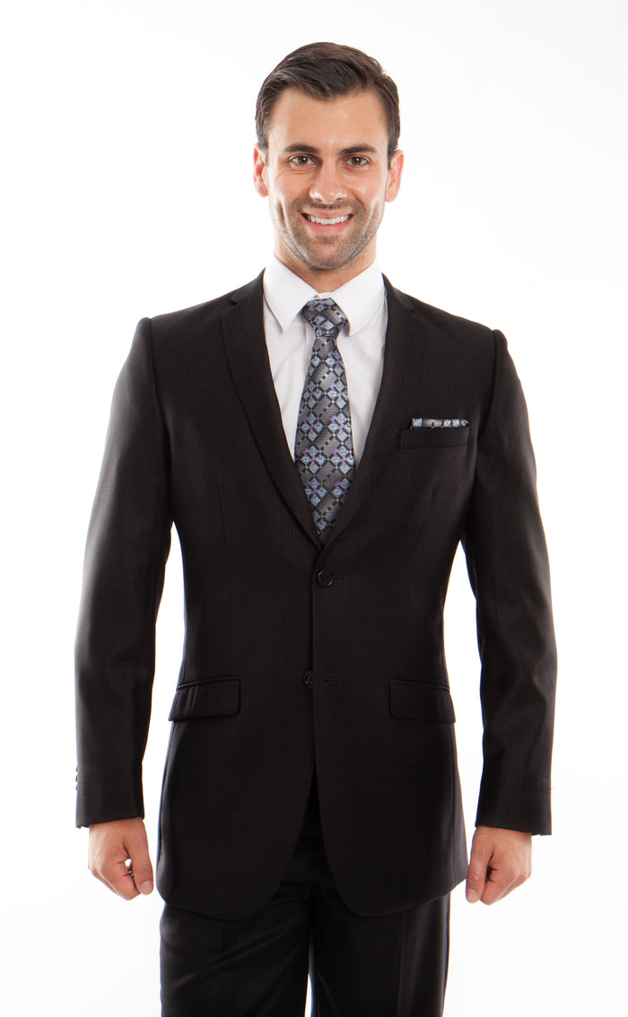 Black 2-PC Slim Fit Performance Stretch Suits For Men - Giorgio's Menswear
