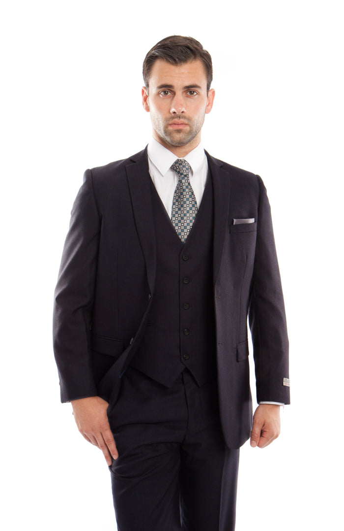 Black 3-PC Slim Fit Stretch Suits For Men - Giorgio's Menswear