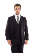 Black 3-PC Slim Fit Stretch Suits For Men - Giorgio's Menswear