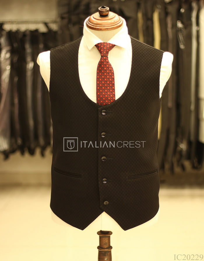 Black 3-Piece Notch Lapel Suit