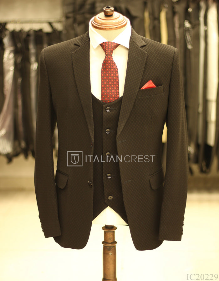 Black 3-Piece Notch Lapel Suit