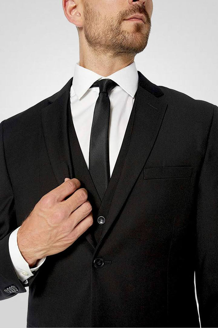Black 3 Piece Slim Fit Suit with Vest