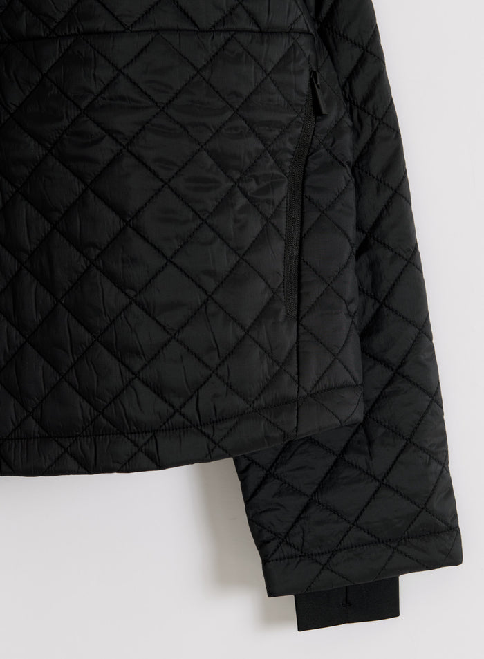 Black Cropped Quilted Anorak