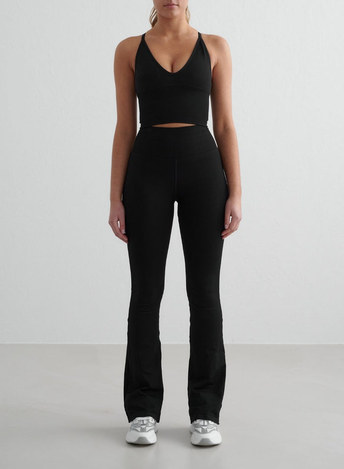 Black Shape Seamless Flare Tall Tights