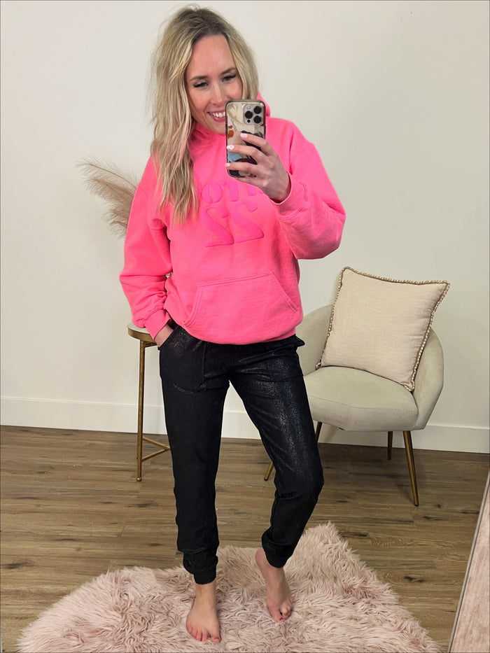 Black Shimmer Lounge Joggers  Mono B