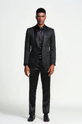 Black / Slim Fit / Paisley Shawl Collar Sports Coat Blazer - Giorgio's Menswear