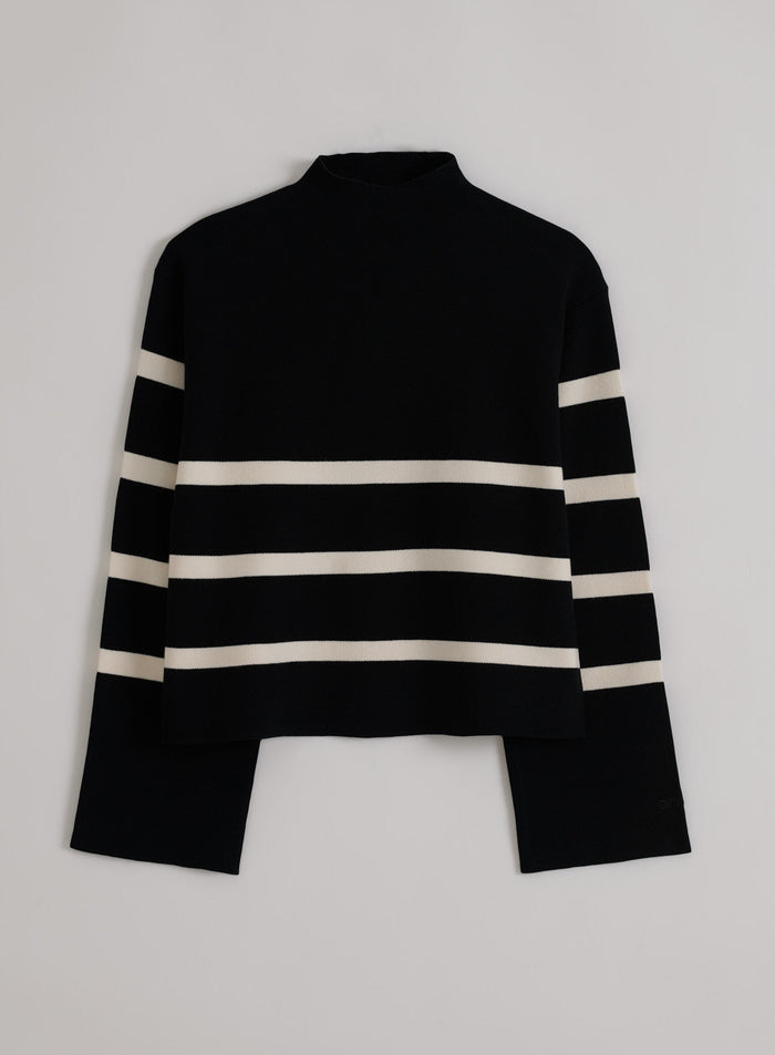 Black Stripe Perfect Knit Long Sleeve