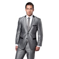 Black Tone on Tone Shiny 2-PC Slim Fit Suits For Men - Giorgio's Menswear