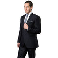 Black Tone on Tone Shiny 2-PC Slim Fit Suits For Men - Giorgio's Menswear