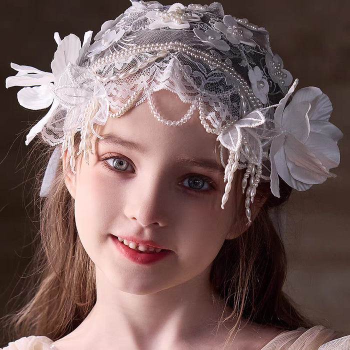 Black White Flower Girl Dress Party Birthday Gown J375