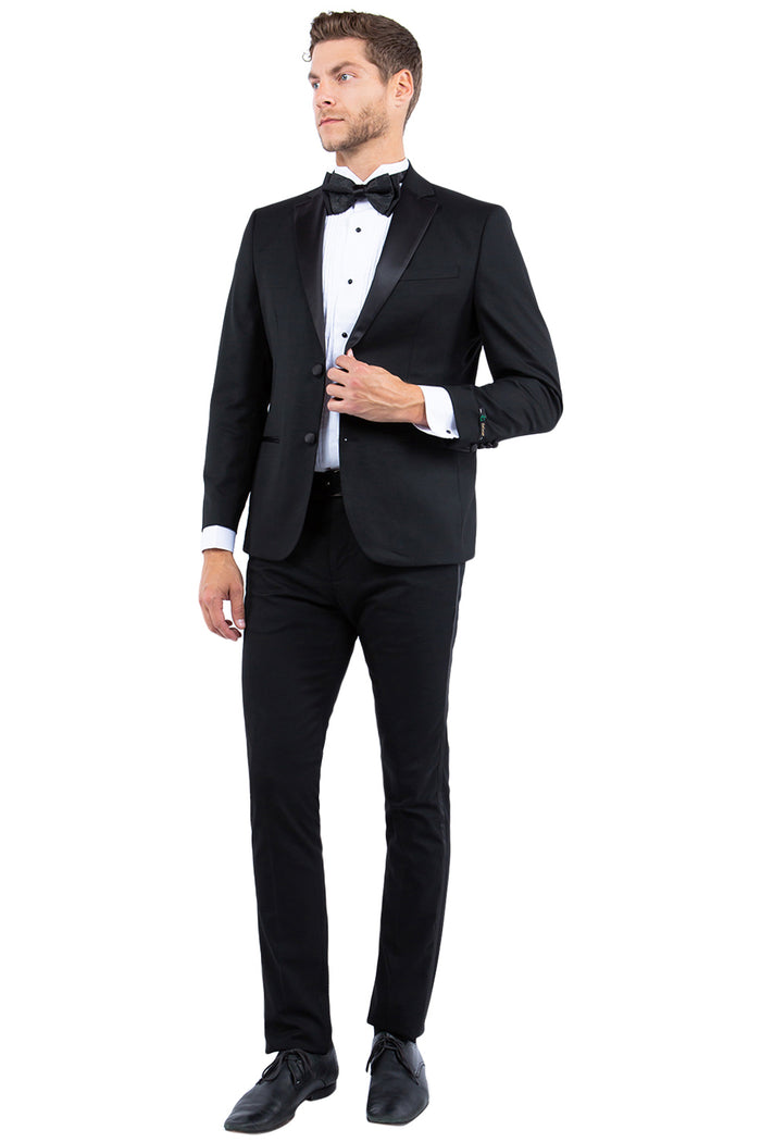 Black Zegarie Notch Lapel Tuxedo Jacket For Men MJT364-01 - Giorgio's Menswear