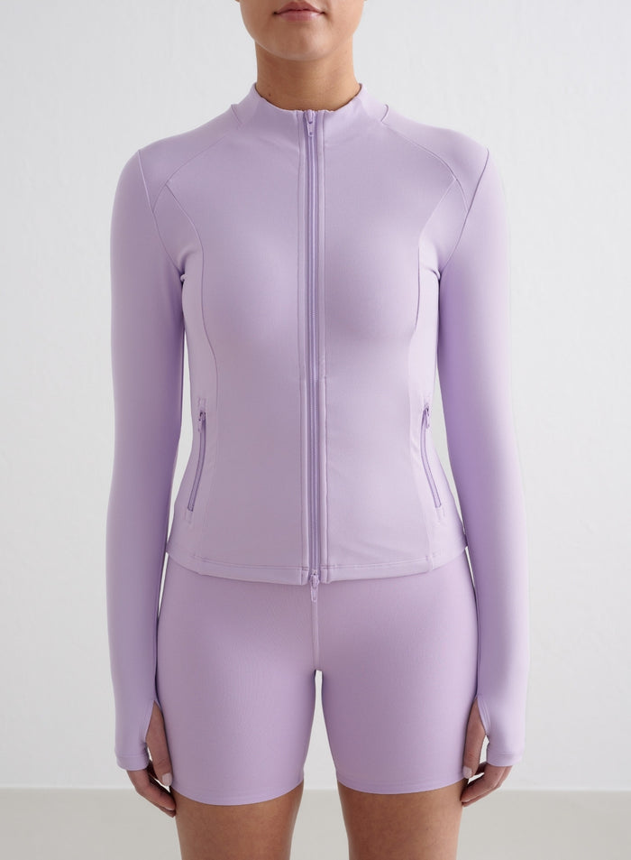 Blossom Sense Midi Biker Shorts & Zip Jacket Set