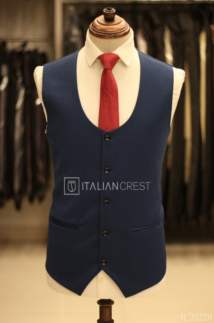 Blue 3-Piece Notch Lapel Suit