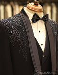 Blue Embroidery Work 5pc Wedding Suit