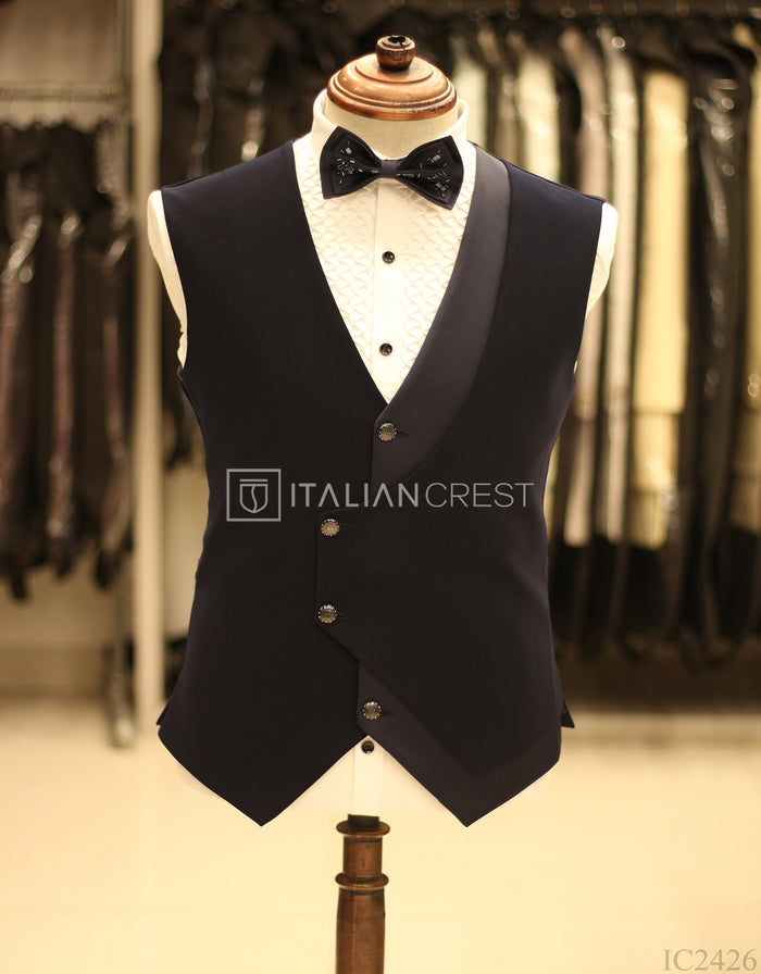 Blue Embroidery Work 5pc Wedding Suit