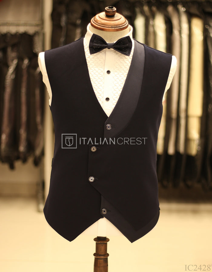 Blue Embroidery Work 5pc Wedding Suit