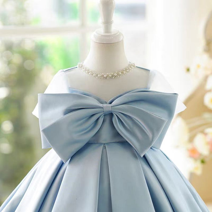 Blue Girl Dress Birthday Party Holiday Princess Gown J756