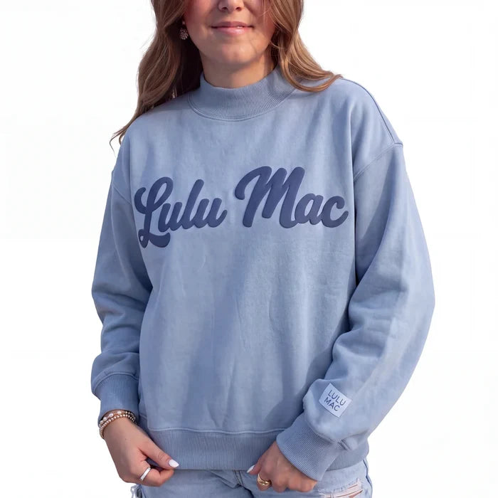 Blue Sweatshirt Blue Script