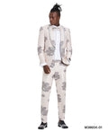 Blush Shawl Collar Floral Mens-suit - Giorgio's Menswear