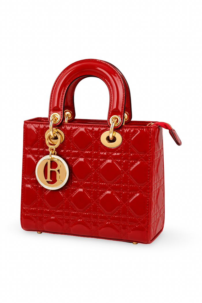 Brandi - Top Handle Quilted Detail Patent Leather