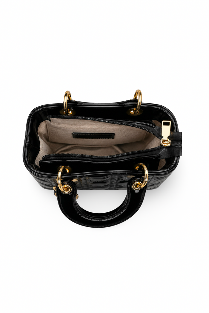 Brandi - Top Handle Quilted Detail Patent Leather