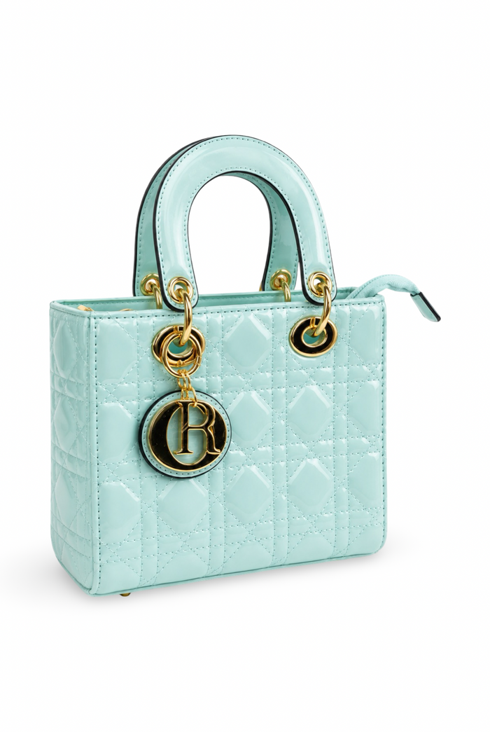 Brandi - Top Handle Quilted Detail Patent Leather