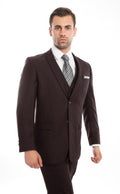 Brown 3-PC Slim Fit Stretch Suits For Men - Giorgio's Menswear