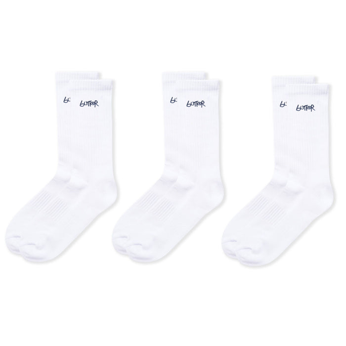 Butter Goods 3-Pack Basic Socks White Pure Boardshop