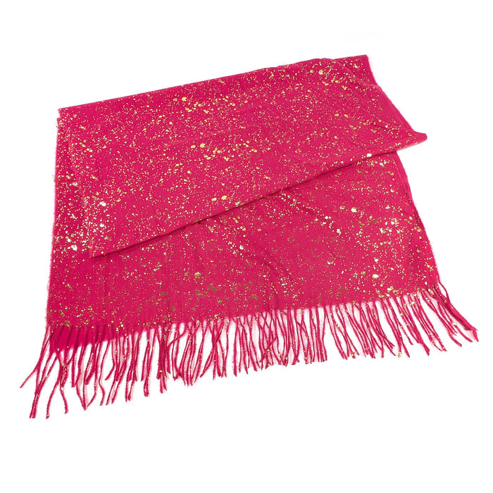 Byala - Splatters of Sparkle Pashmina (70x180cm) - Bright Pink