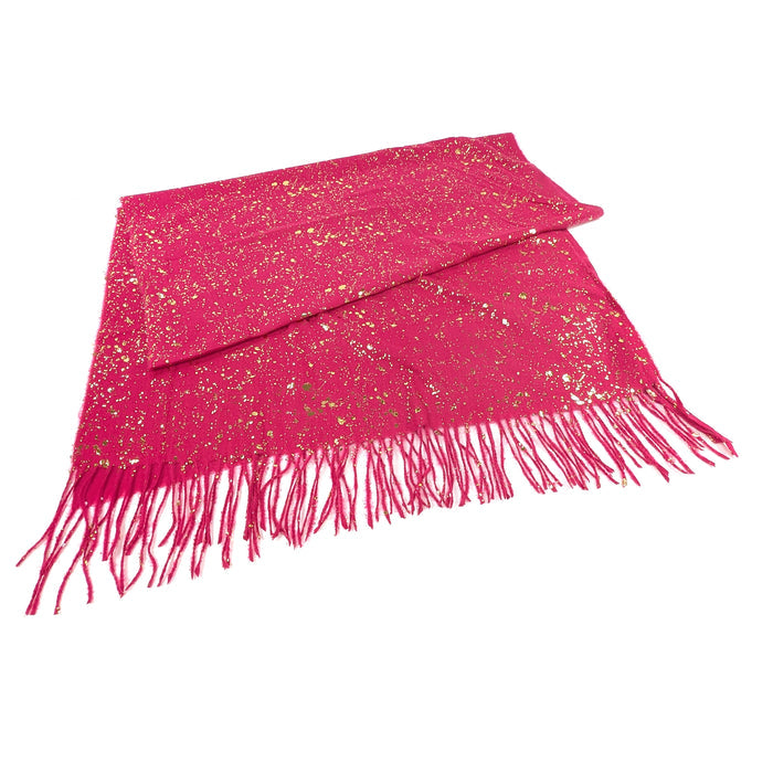 Byala - Splatters of Sparkle Pashmina (70x180cm) - Bright Pink