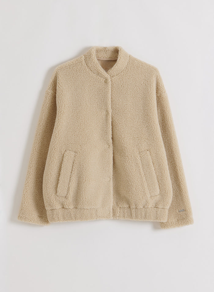 Café Au Lait Pile Coach Jacket
